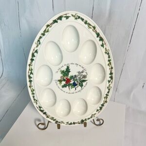 Portmeirion "The Holly & The Ivy" deviled egg dish 12”x9”